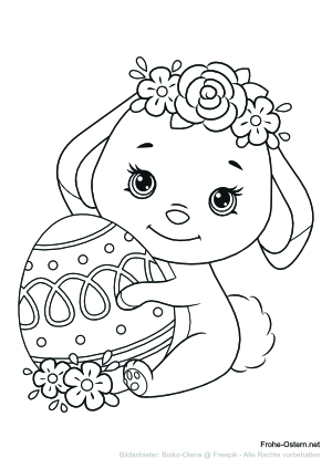 Osterlamm trägt Blumenkrone (free printable coloring page)