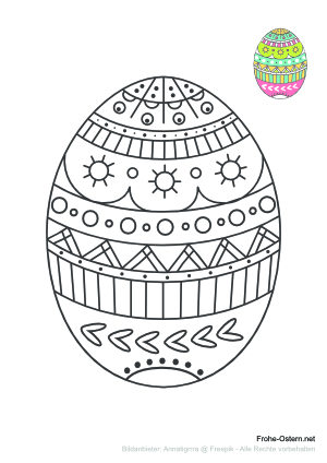 Osterei zum Ausmalen (free printable coloring page)