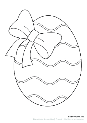 Osterei mit einem Bogen (free printable coloring page)