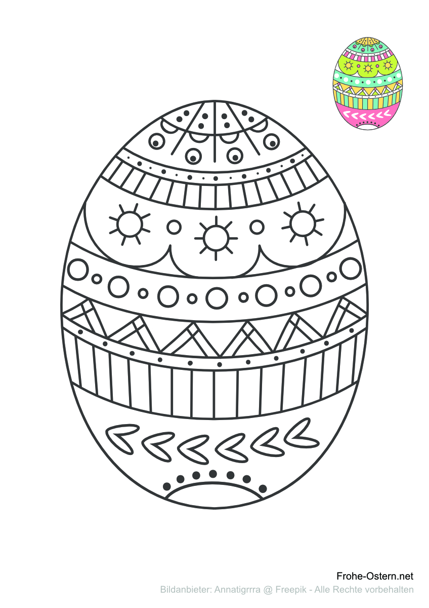 Osterei zum Ausmalen (free printable coloring page)